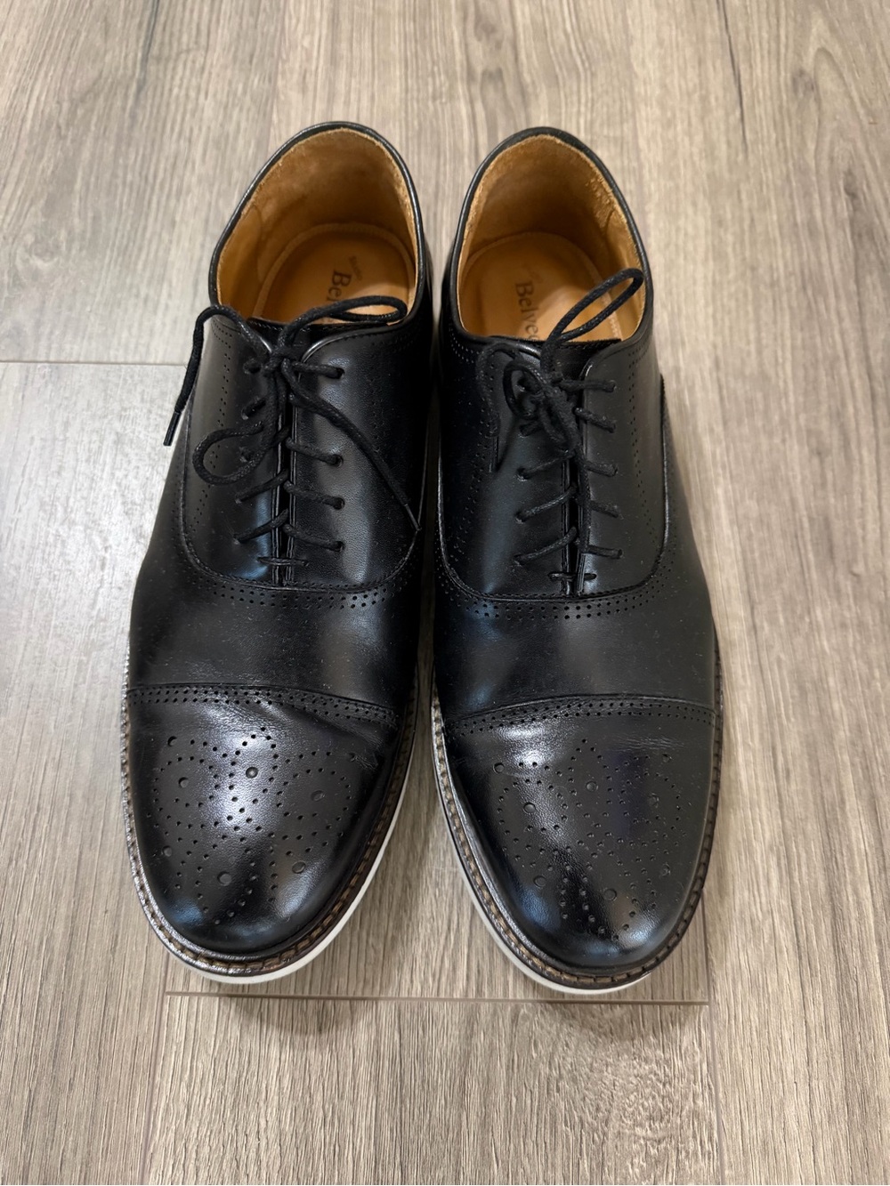 Belvedere Black Cap-Toe Derby Oxfords